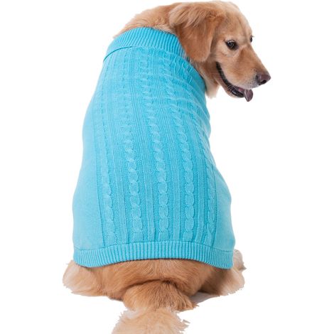 1 Pull pour animaux de compagnie, col roulé, maille acrylique chaude, taille XXL, pour chiens et chats de 9-14 kg (1/5)