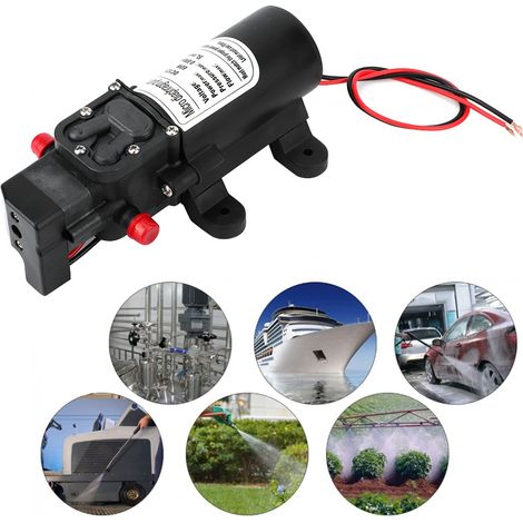 Pompe à eau électrique auto-amorçante haute pression à micro-diaphragme 12 V CC 60 W pour le lavage de voitures (pompes à commutation de pression) (1/5)