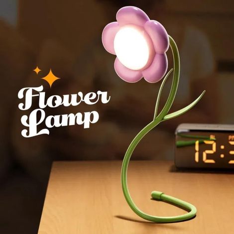 Lampe de lecture sans fil rechargeable ultra flexible lampe portable LED idéale pour les voyages le tricot et le bureau fleur stabilisée cadeau pour femmes et mamans tournesol rose (1/5)