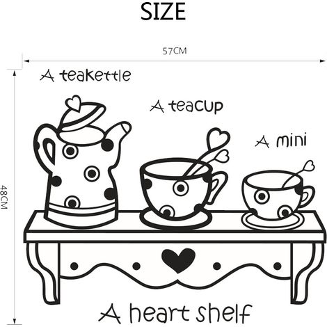 Sticker mural décoratif amusant pour cuisine ou salle à manger, motif dessin animé. Décoration intérieure. (1/5)