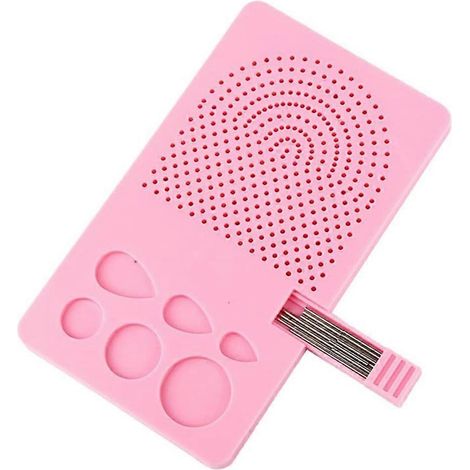Planche à tricoter portable avec guide de quilling, disque à enrouler et picots, boîte de rangement rose (1/5)