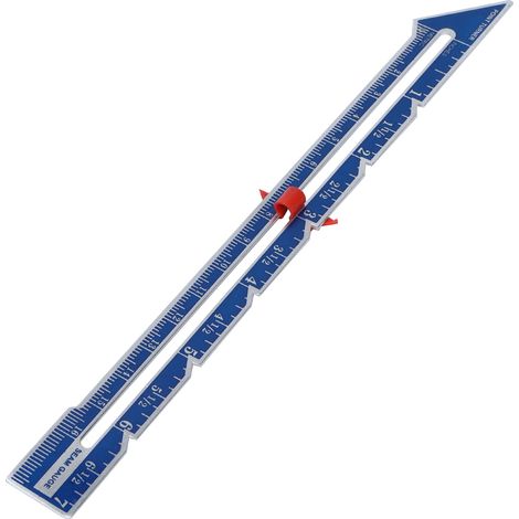 Règle de matelassage, marge de couture, bord pointu, outils de mesure pour le positionnement, quantité, bouton, marge, ligne parallèle, bleu (1/5)