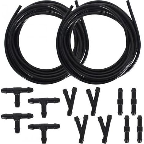 Kit de Réparation de Tuyau Essuie Glace, 4M Tuyau de Lave-Glace avec Raccord de Tuyau, Lave Glace Kit Durite Tuyau Essuie Glace Universel, pour Connecter la Pompe à Eau et les Buses de la Voiture (1/5)