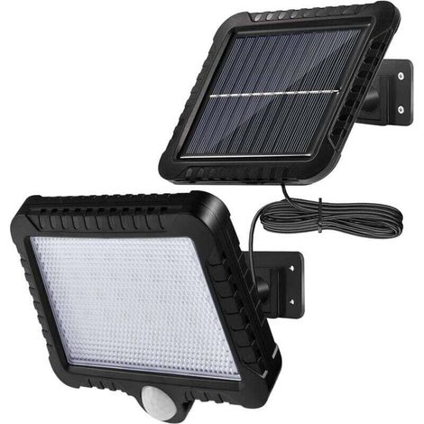 YMYNY Lumière Solaire Extérieure avec Détecteur de Mouvement IP65 Étanche Projecteur LED avec Câble de 5m Projecteur Solaire à LED Angle d'éclairage 120 °