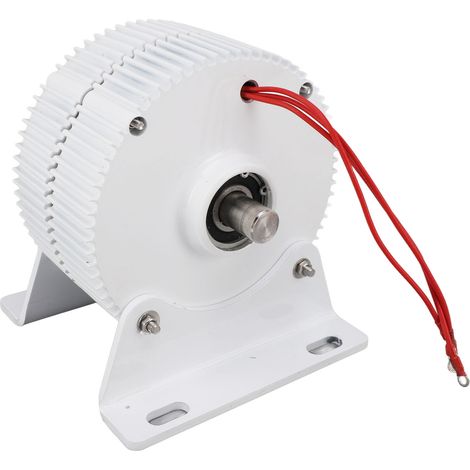 Alternateur à aimant permanent 48 V, générateur synchrone à vent triphasé AC, 2 axes dentelés avec base 400 W (1/5)