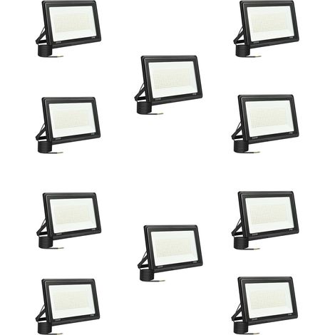 10 Pièces Projecteur LED Extérieur 200W, Spot LED ExtéRieur 20000LM 6000K Blanc Froid IP66 ImperméAble Projecteur Exterieur Pour Jardin Garage Patio Grange Cour