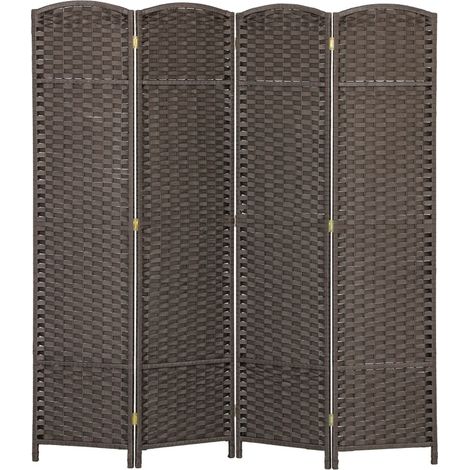 Separador de ambientes plegable de 4 paneles marrón 160 x 170 cm (1/5)