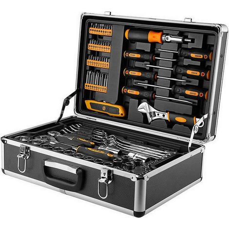 Coffret multi-outils 3 plateaux – 30 embouts 25mm, 10 embouts 50mm, 11 douilles 1/4" et 1/2" – Clés mixtes et cliquets inclus – Deko (1/5)
