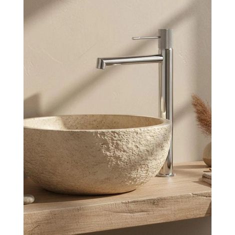 Rubinetto alto per lavabo senza scarico in ottone cromo Melin (1/3)
