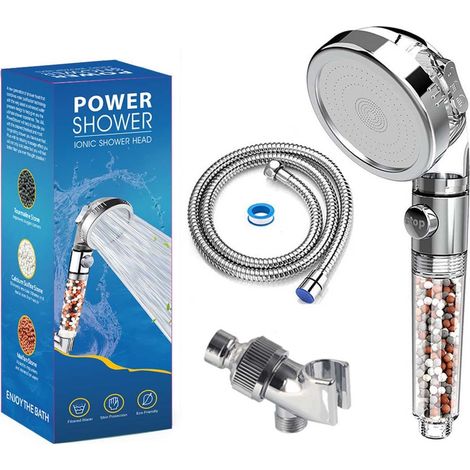 Aougo – High pressure shower head – Anti limescale filtering – Eco-friendly ABS – 3 modes: Rain, Jet, Massage – Self-cleaning nozzle – Easy installation (1/5)