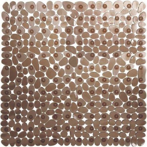 Rutschfeste Duschmatte, 54 x 54 cm (Braun), quadratisch, rutschfest und schimmelresistent, rutschfeste Badematte für Kinder, maschinenwaschbar mit Saugnäpfen