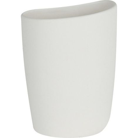 Portacepillos de dientes Spirella "Etna" de gres en color blanco 9,5 x 7 x 12,5 cm (1/3)