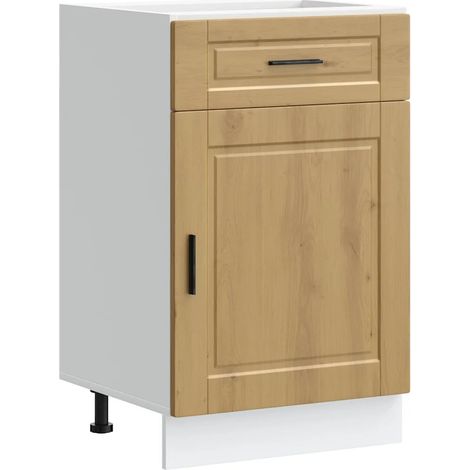 Mueble de cocina Porto con patas ajustables almacenamiento 50 x 46 x 81,5 cm acabado en roble macizo hecho a mano 020050271 (1/5)