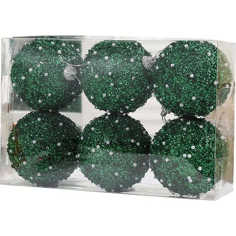 6-teiliges Set Weihnachtskugeln, Christbaumschmuck, Weihnachtskugeln, bruchsichere Kugeln, Neujahrsgeschenke, Weihnachtsdekoration für Zuhause, Grün (1/5)