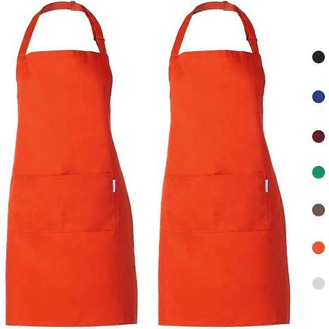 Tablier de cuisine avec 2 poches, tablier à bavette pour femmes et hommes, avec sangle de cou ajustable. (1/3)