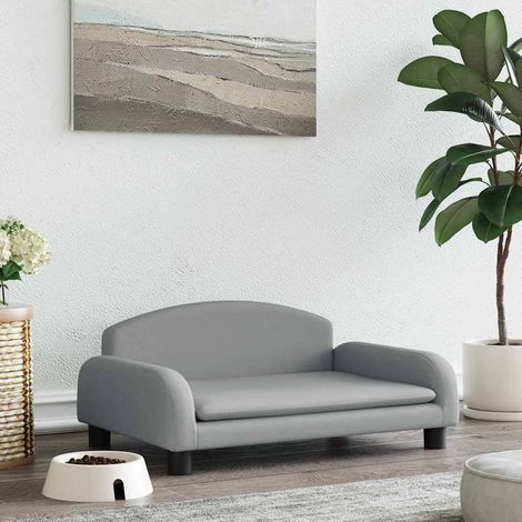 Panier pour chien, gris clair, 70 x 45 x 30 cm, en tissu