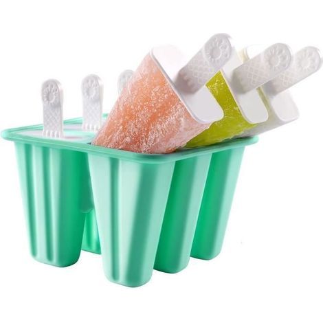 Eisformen mit Stielen, Silikon-Eisform zum einfachen Herauslösen, wiederverwendbare Eisformen mit PZCC-Rezept (1/4)