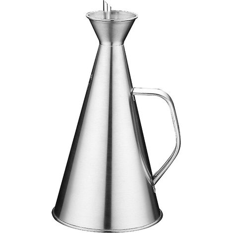Bouteille à huile anti-goutte en acier inoxydable, avec bec verseur, 500 ml (0,5 l) – idéale pour verser et arroser l'huile d'olive et autres liquides – facile à utiliser. (1/5)