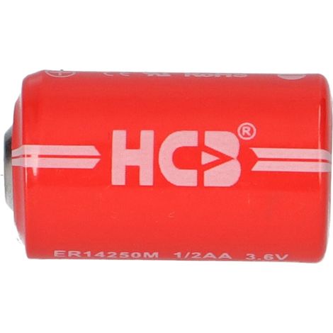 HCB Lithium 3,6V Batterie ER14250M 1/2AA-Zelle, Hochstrom -40°C + 85°C (1/5)