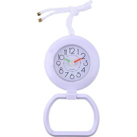 Horloge Murale Étanche - Affichage Grand Format - Support Intégré et Cordon de Suspension - Pour Salle De Bain Cuisine Douche - Blanc (1/5)