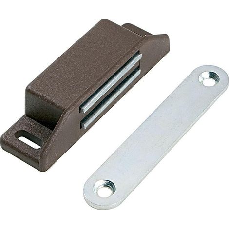 HERRAJES ALK cierre magnético rectangular 65x18 8 kg marrón con placa (1/2)