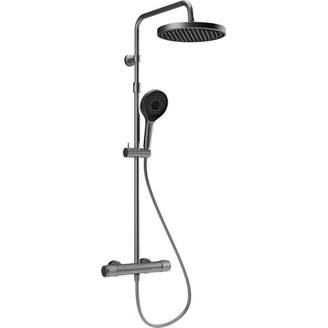 SCHÖNER WOHNEN-Kollektion Duschsystem GLAIA mit Thermostat, Duscharmatur Komplettset mit Regendusche, Edelstahl