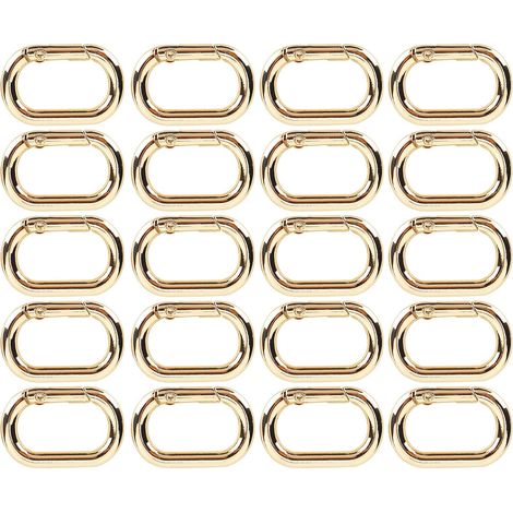 20 Mousquetons Ovales, Boucle à Ressort à Crochet Ovale Clip Porte-Clés Fermoir, 31 mm Mousqueton Porte-clés pour Sangle Vêtements Sacs, Bricolage Chaîne