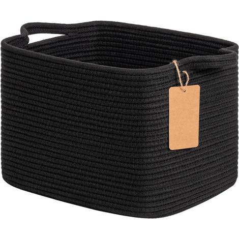 Geflochtener Aufbewahrungskorb mit Griffen 33x25x22.5cm Schwarz (1/5)