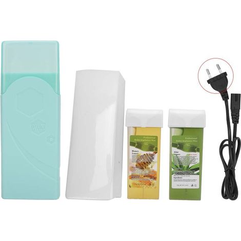 Décireuse électrique 220V avec prise EU, 200g de cire dépilatoire + 100 bandes de papier, chauffe-cire pour épilation corps et visage. (1/5)