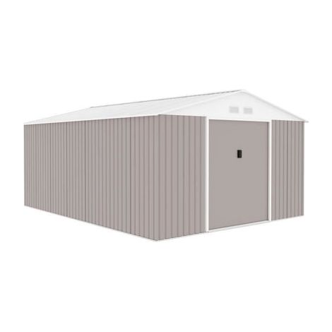 Archer Gartenhaus taupe aus verzinktem Stahl 14,39 m²