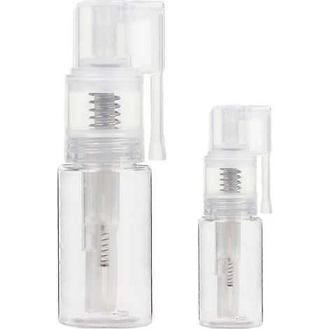 Lot de 2 flacons pulvérisateurs transparents multi-usages vides et rechargeables pour poudre médicale et pulvérisation orale-8.50X2.50X2.50CM-Transparent
