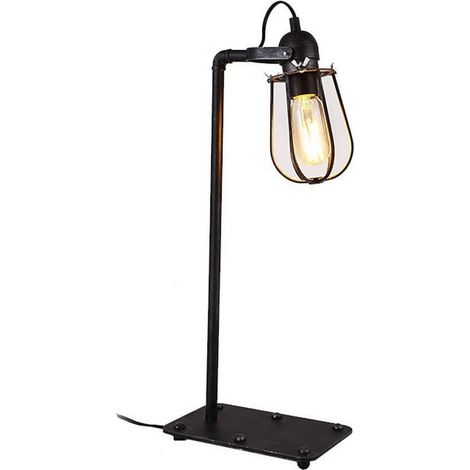 Lampada da tavolo vintage in metallo e27 60w 22x51cm EDM (1/2)