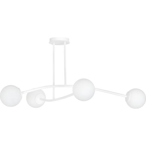 Plafonnier Emibig Halldor 4 blanc métal/verre 4xE14 (1/5)
