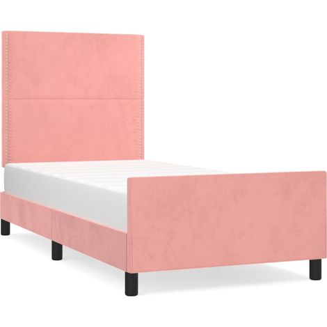 Maison Exclusive - Giroletto con Testiera Rosa 80x200 cm in Velluto
