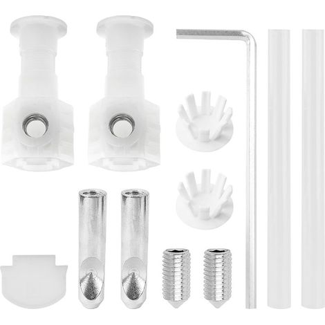 Fixation pour WC, Kit de Vis de Fixation Universel pour WC Suspendu, Accessoires pour L'installation de WC, Kit de Fixation pour WC Suspendu avec Clé de Serrage (Weiß) (1/4)