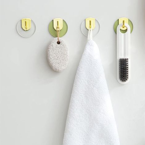 Filiyano-Crochets muraux autocollants (lot de 4) - Crochets robustes et luxueux pour manteaux, serviettes et clés - Crochets décoratifs transparents (1/5)