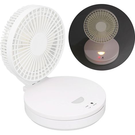 Ventilateur de bureau avec oscillation gauche-droite réglable et angle haut-bas, mini ventilateur rechargeable par USB, ventilateur automatique pour la maison, le bureau, le dortoir, veilleuse et fonc (1/5)