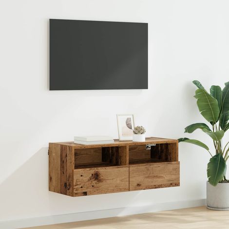 TV-Wandschrank Altholz 80 x 30 x 30 cm Holzwerkstoff (1/5)