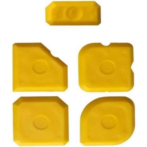 Lot De 5 Spatules Professionns. Silicone Et Acrylique-Raclette Pour Joints Parfaits-Jaune