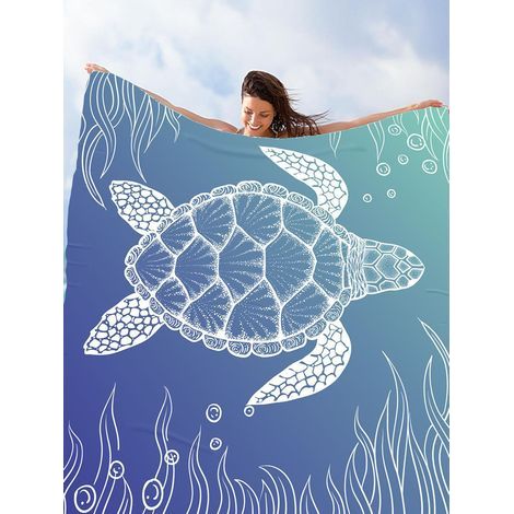 Wasserdichte Stranddecke mit Schildkrötenmuster (200 × 210 cm) – Tragbare und faltbare Picknickdecke – Ultraleichte, wasserdichte und stylische Campingdecke (1/5)
