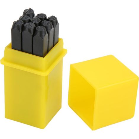 Jeu de 3mm poinçons chiffres en acier au carbone pour estampage métal, coffret avec rangement (1/5)