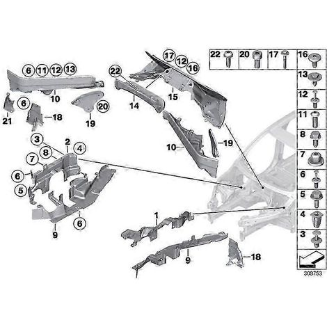 Kit de 3 panneaux de cloison de séparation pour compartiment moteur supérieur pour X5 E70 X6 E71 E72 51717169419 51717169420 51717169421 (1/5)