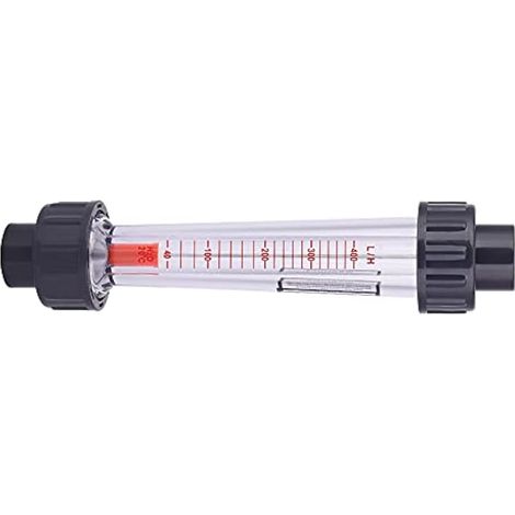 Débitmètre transparent haute précision, en verre avec tube plastique pour liquides neutres, précision 4%, plage 5-50 L/h à 80-800 L/h (1/4)