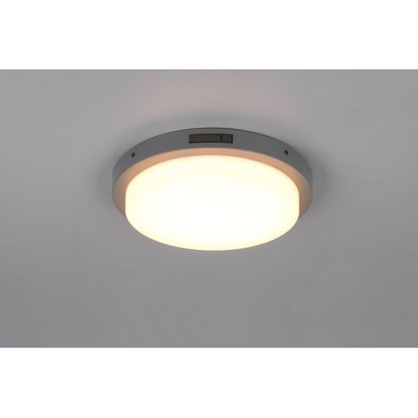 Deckenleuchte Außenleuchte Balkonleuchte Metall anthrazit LED Sensor H 5,7 cm