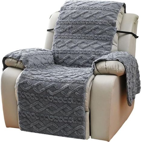 Double-sided waterproof thick jacquard recliner chair cover (grey) (1/5)