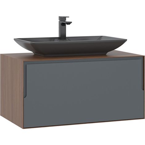 Waschtischunterschrank "Craft 80" – 80 x 50 x 40 cm – Walnuss / Anthrazit (1/5)