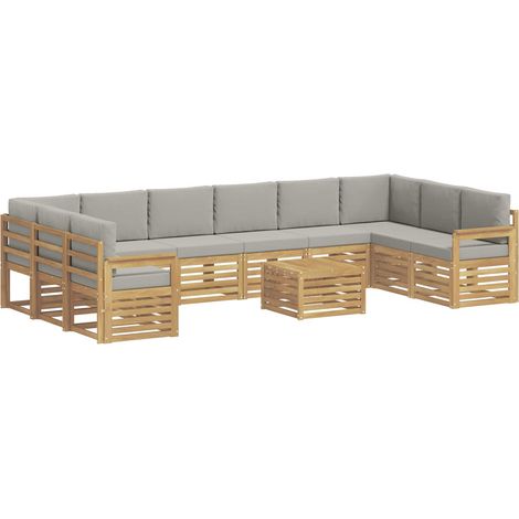 Ensemble de canapés d'extérieur 8 pc Blanc et gris clair vidaXL (1/5)