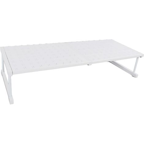 Étagère extensible pour placard, facile à monter, grande capacité de charge, gain de place, pour la cuisine, la salle de bain et le rangement, longueur 87-108 cm / 34,3-42,5 pouces (1/5)