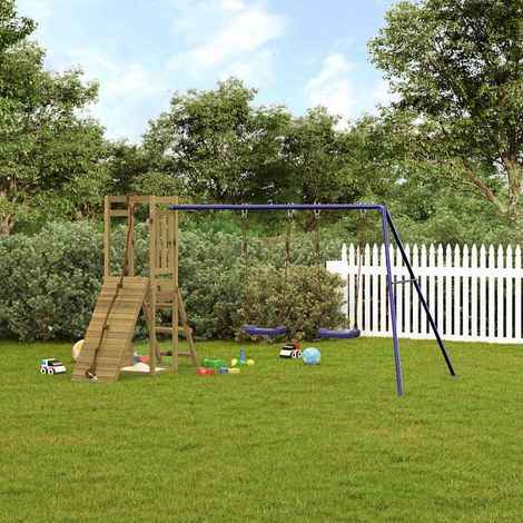 Aire de Jeux d'extérieur Maisonnette de jeu Maison enfant exterieur bois de pin imprégné 87967 (1/5)