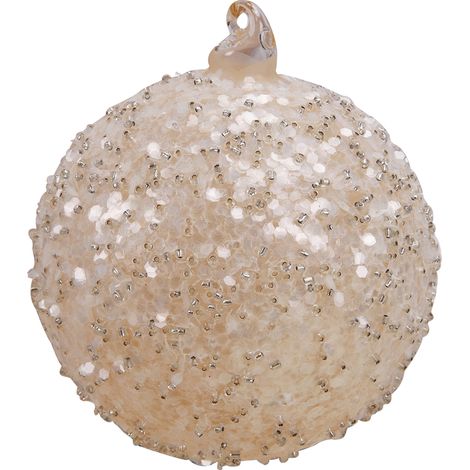 Boule de nol ornement en verre suspendu, arbre à paillettes, décoration pour fête de vacances, décoration de maison, 4,7 pouces de diamètre (1/5)